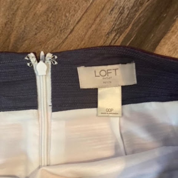 Loft Purple, White, Pink Stripped Pencil Skirt - Picture 3 of 3